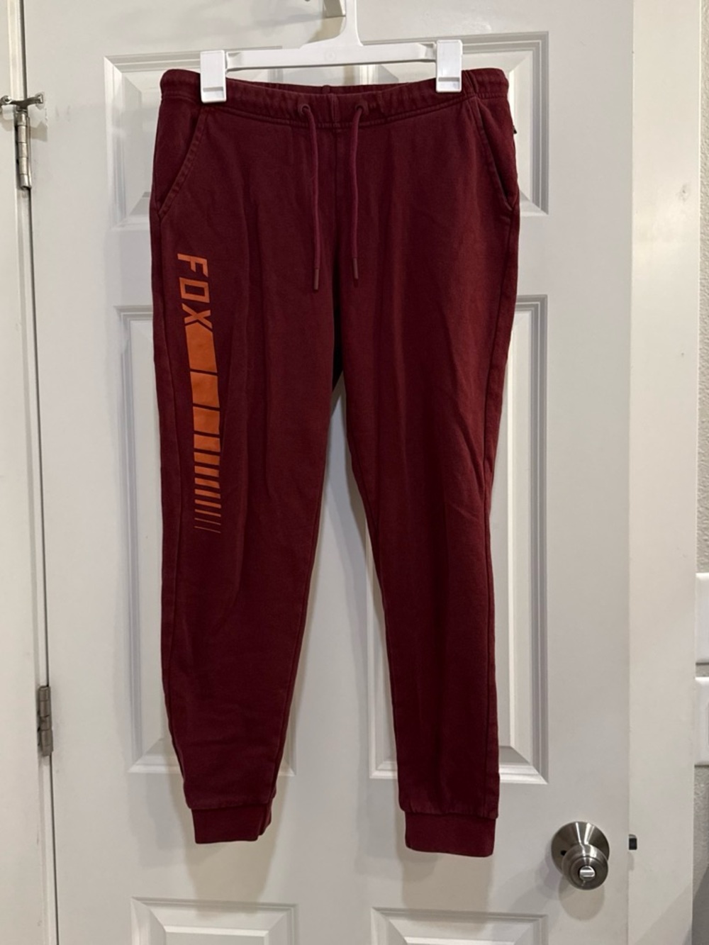 Fox Women’s Maroon Jogger Pants with Orange Logo